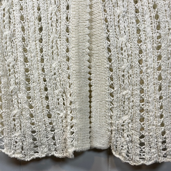 Marisa Christina Open Knit Sweater Cream Sweater Top sz L Indie Boho - Picture 6 of 15